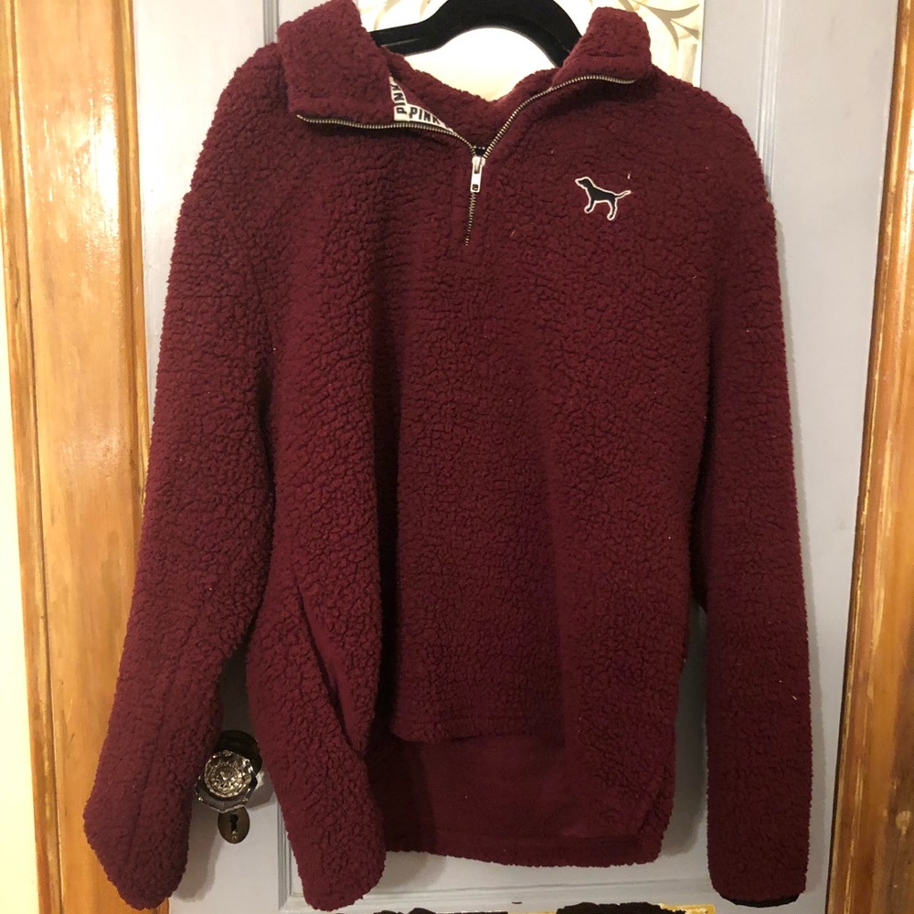 Pink brand Maroon quarter zip